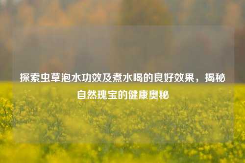 探索虫草泡水功效及煮水喝的良好效果,揭秘自然瑰宝的健康奥秘