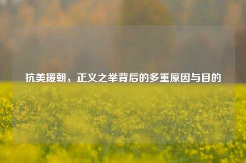 抗美援朝,正义之举背后的多重原因与目的